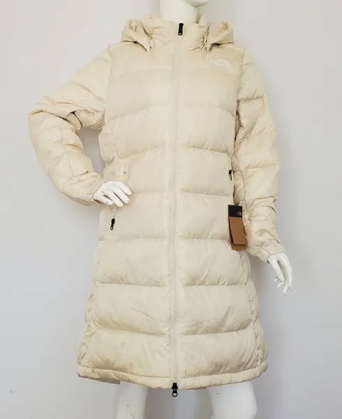 THE NORTH FACE WOMEN METRO 3 PARKA DOWN WINTER HOODIE PUFFER COAT VINTAGE WHITE