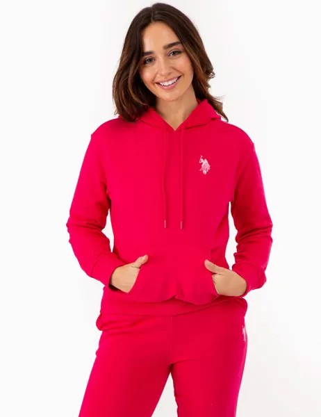 Худи U.S. Polo Assn. High Low Multi Tonal Logo, фуксия