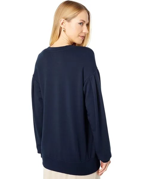 Толстовка SUNDRY Pleated Sleeve Sweatshirt, темно-синий