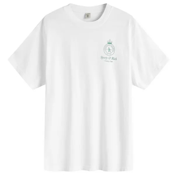 Футболка Sporty & Rich Crown Logo T-Shirt, цвет White & Verde