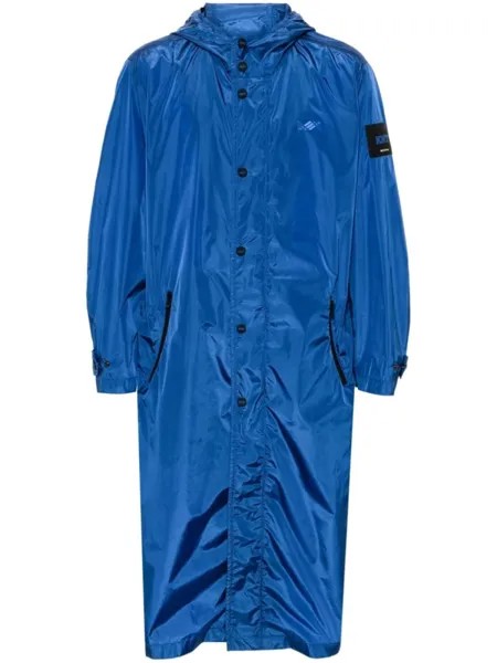 Kiton длинный плащ с капюшоном, синий