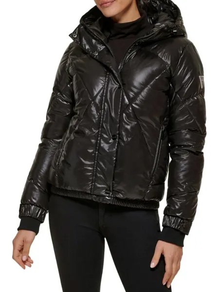 Пуховик с капюшоном Guess Black