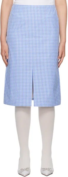 Shushu/Tong Blue Check Midi Skirt