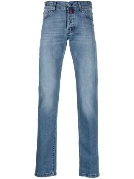 Kiton прямые джинсы с заниженной талией, синий