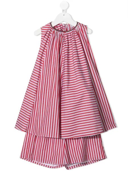 Brunello Cucinelli Kids полосатый спортивный костюм с топом без рукавов