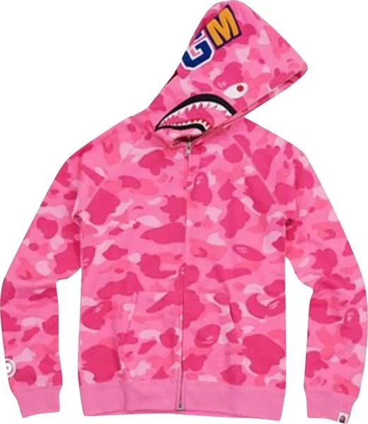 Худи BAPE ABC Camo Shark Full Zip Hoodie 'Pink', розовый