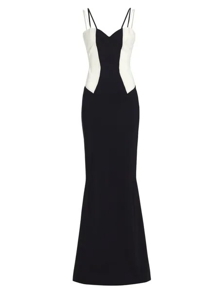 Двухцветное платье из джерси Roro Chiara Boni La Petite Robe, черный