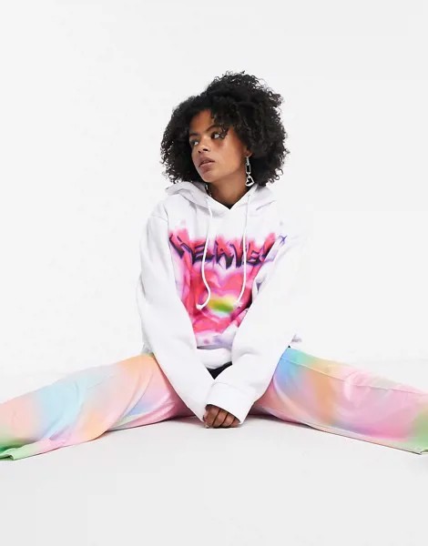 Худи от комплекта в стиле oversized с надписью 