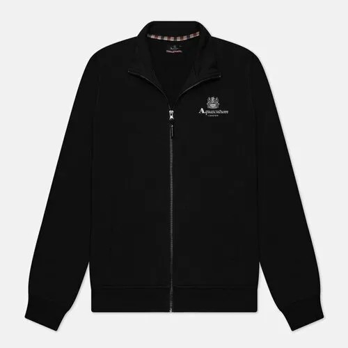 Толстовка Aquascutum active small logo full zip mock neck fleece, силуэт прямой, размер s, черный