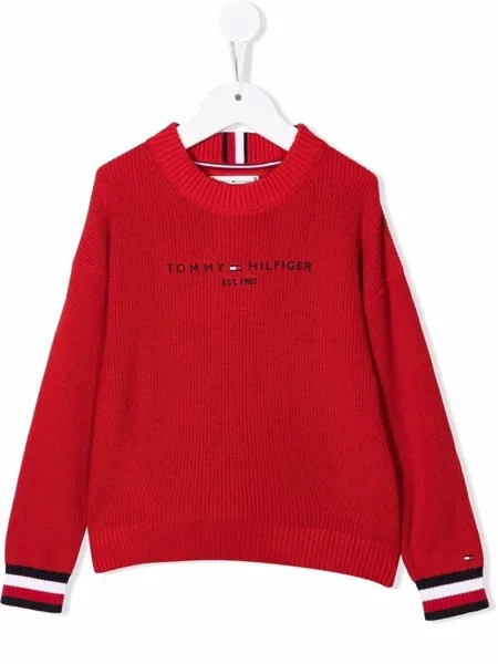 Tommy Hilfiger Junior джемпер из органического хлопка с вышитым логотипом