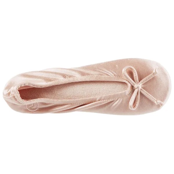 Домашняя обувь Isotoner Women's Signature Satin Ballerina Slipper, Black, 9.5/10.5