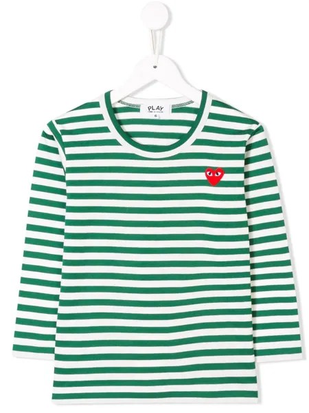 Comme Des Garçons Play Kids полосатая футболка с длинными рукавами