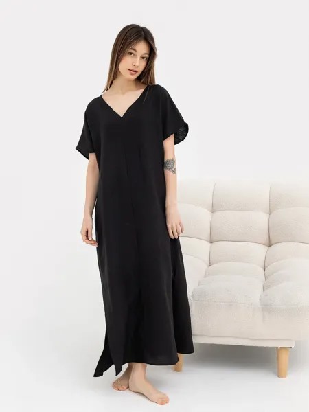 Платье женское домашнее макси черное