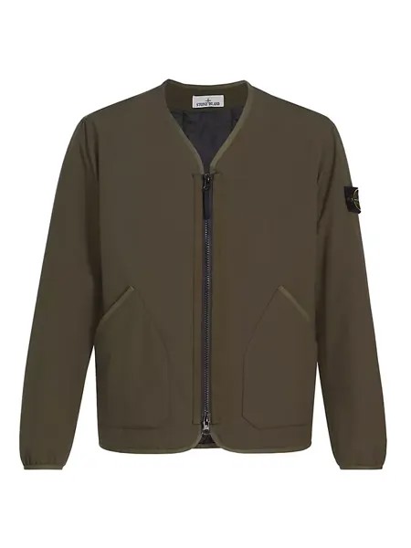 Куртка Soft Shell с V-образным вырезом Stone Island, оливковый