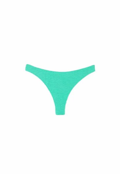 Плавки бикини Calzedonia, зеленые гофрированные волны островного зеленого цвета