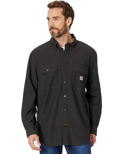Рубашка Carhartt Loose Fit Midweight Chambray Long Sleeve, цвет Black Chambray