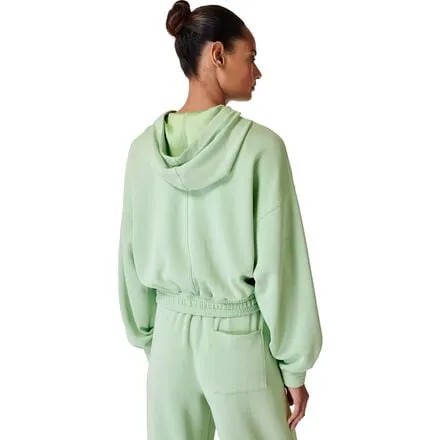 Укороченная толстовка с капюшоном Sand Wash Cloud Weight женская Sweaty Betty, цвет Butter Green