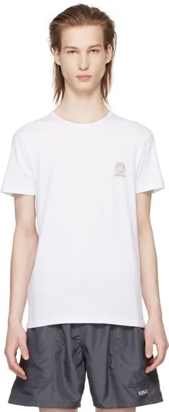 Белая футболка с принтом Versace Underwear