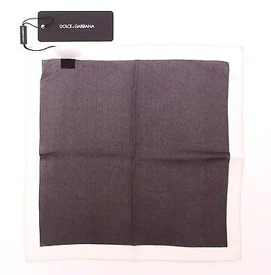 DOLCE - GABBANA Носовой платок Коричневый шелковый кошелек с квадратным карманом 30см x 30см