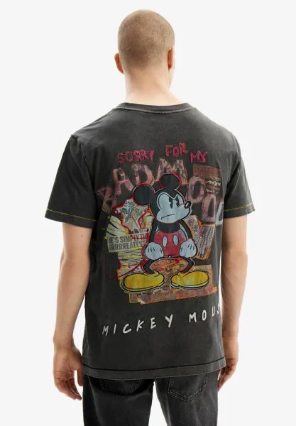 Футболка с принтом Mickey Mouse Collage Desigual, черный