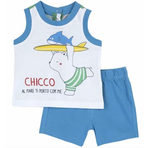 Комплект одежды  Chicco для мальчиков, шорты и майка, повседневный стиль, размер 86, синий