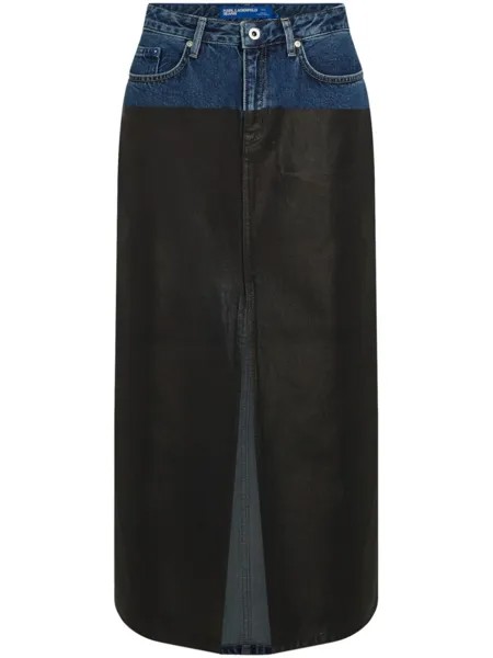 Karl Lagerfeld Jeans джинсовая юбка в стиле колор-блок, синий