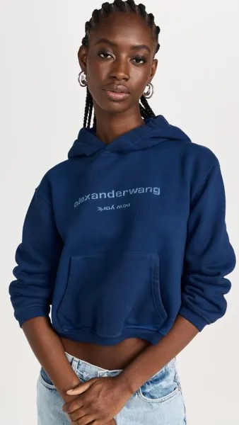 Худи Alexander Wang Bi-Color Glitter Logo Shrunken