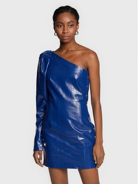 Платье из искусственной кожи, стандартного кроя Rotate, синий