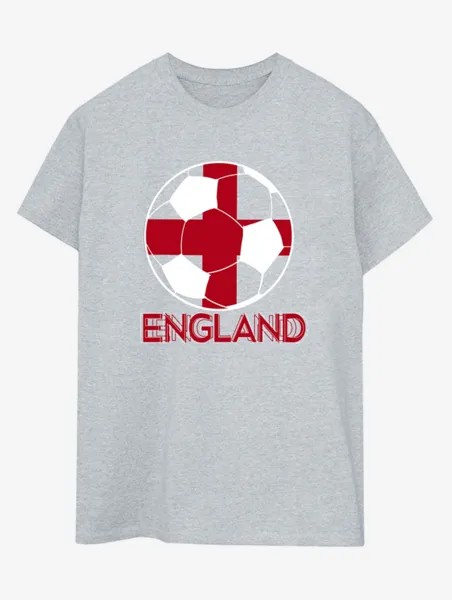 Серая футболка с принтом для взрослых NW2 Football England Football George., серый