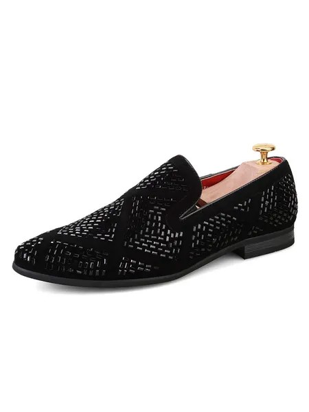 Milanoo Men's Rhinestones Dress Loafers