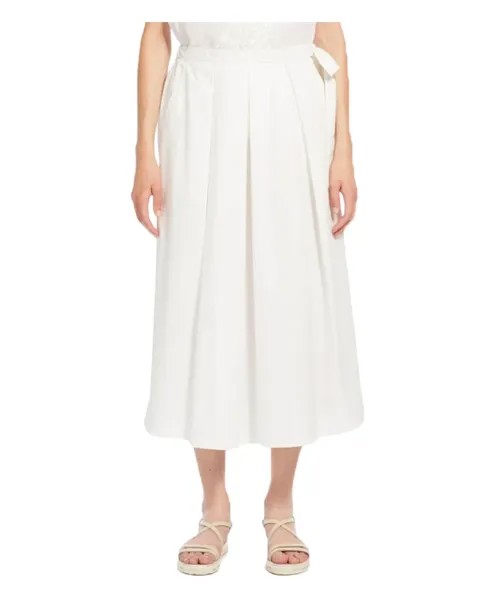 Плиссированная юбка миди из хлопка Max Mara Weekend, белый