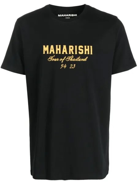 Maharishi футболка из органического хлопка с логотипом, черный