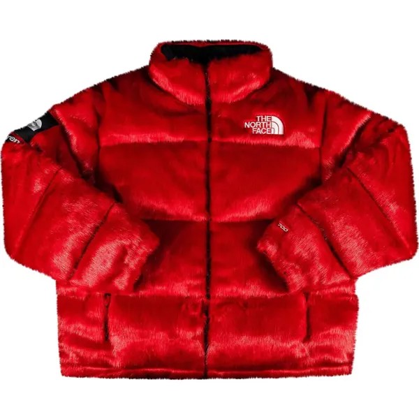 Куртка Supreme x The North Face Faux Fur Nuptse, красный