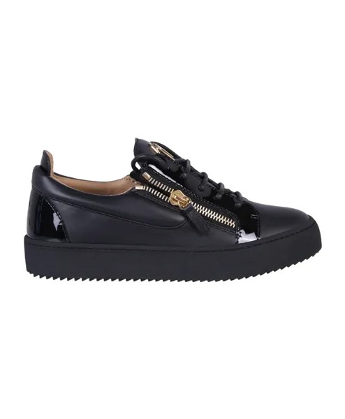 Кожаные туфли на шнуровке с молнией Giuseppe Zanotti, черный