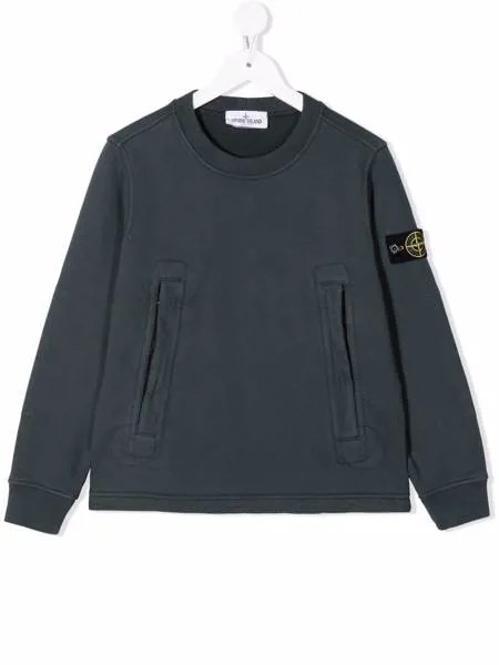 Stone Island Junior толстовка с нашивкой-логотипом