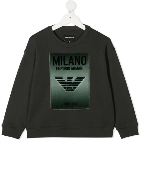 Emporio Armani Kids толстовка с нашивкой EA Milano