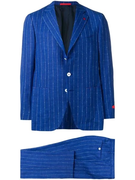 Isaia костюм в полоску, синий