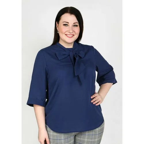 Блуза , размер 48, синий