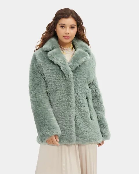 Пальто Lianna Short Shearling Coat UGG, зеленый