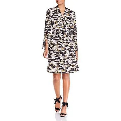 Kenneth Cole New York Женское зеленое камуфляжное мини-платье с запахом XS BHFO 6195