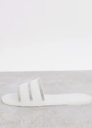 Белые декорированные шлепанцы из гибкого пластика Truffle Collection-Белый