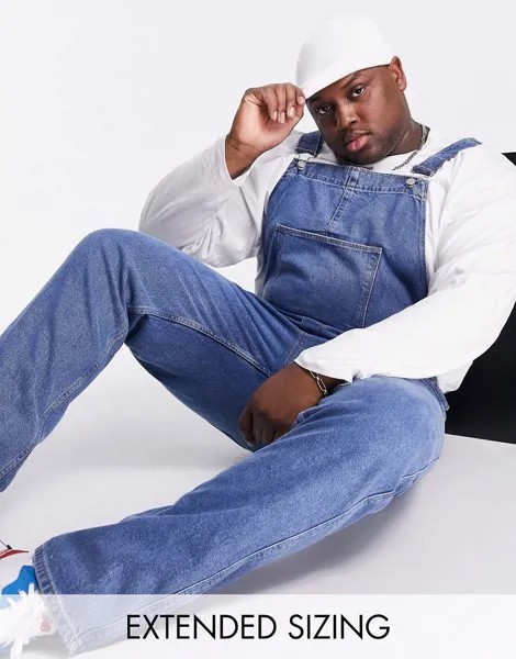 Джинсовый комбинезон ASOS DESIGN-Голубой