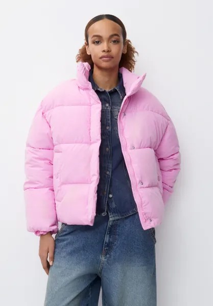 Куртка зимняя PUFFER WITH A FUNNEL COLLAR PULL&BEAR, цвет pink