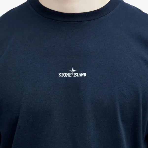 Stone Island Футболка с царапанным принтом, синий