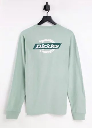 Нефритово-зеленый лонгслив с принтом на спине Dickies Ruston-Зеленый цвет