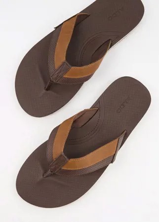 Коричневые сандалии с стиле casual с ремешками Aldo Mynytho-Коричневый цвет