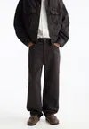Джинсы свободного кроя WAXED FINISH Pull&Bear, темно-серый