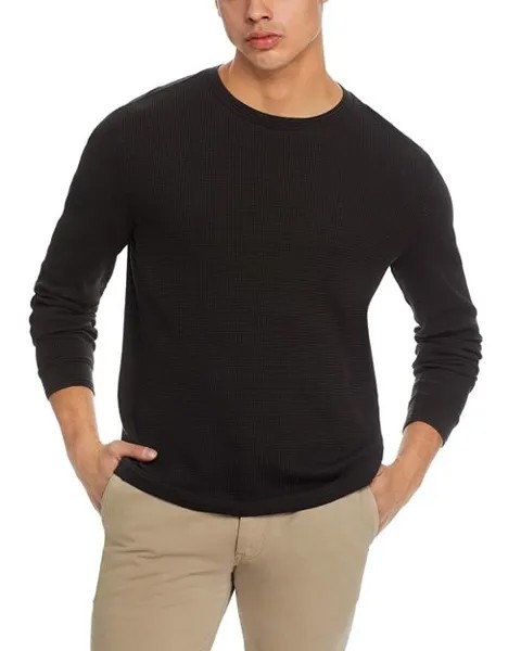 Вязаная футболка Dante стандартного кроя с длинными рукавами и вафельным кроем John Varvatos, цвет Black