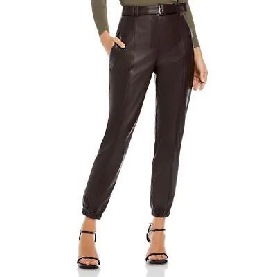 Женские коричневые кожаные брюки-джоггеры с защипами на поясе 3.1 Phillip Lim 0 BHFO 2027