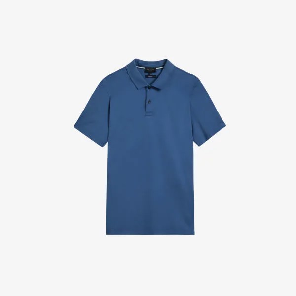 Рубашка-поло узкого кроя Zeiter из хлопка Ted Baker, синий